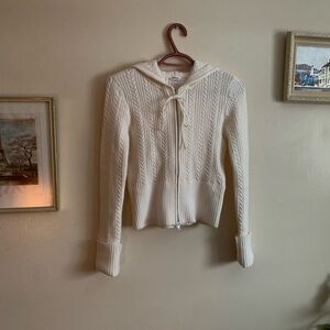 garage cable knit zip-up